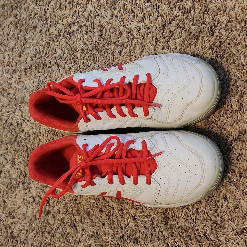 Asics Womens Size 8 Tennis Pickleball Shoes White Orange